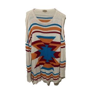 Show Me Your Mumu Bonfire Aztec Western Sweater Women’s Small Festival Granola